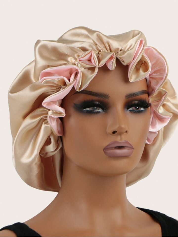 SUMMER BASICS BLUSH CREME RUFFLE BONNET